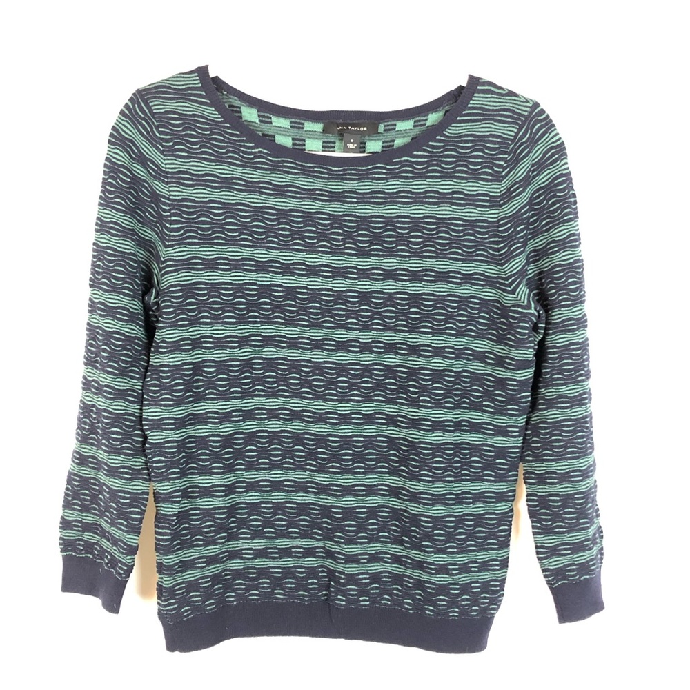 Ann Taylor Navy and Green Sweater